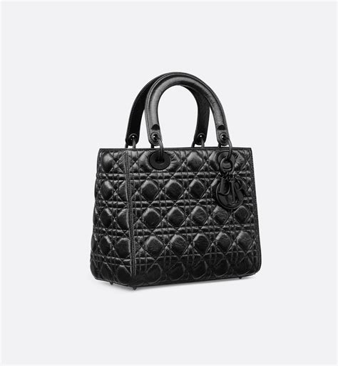 lady dior crinkled calfskin|Medium Lady Dior Bag Black Crinkled Cannage Calfskin .